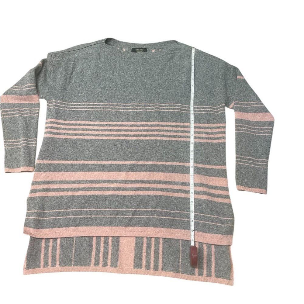 Cashmere Charter Club Gray and Pink Striped Sweater